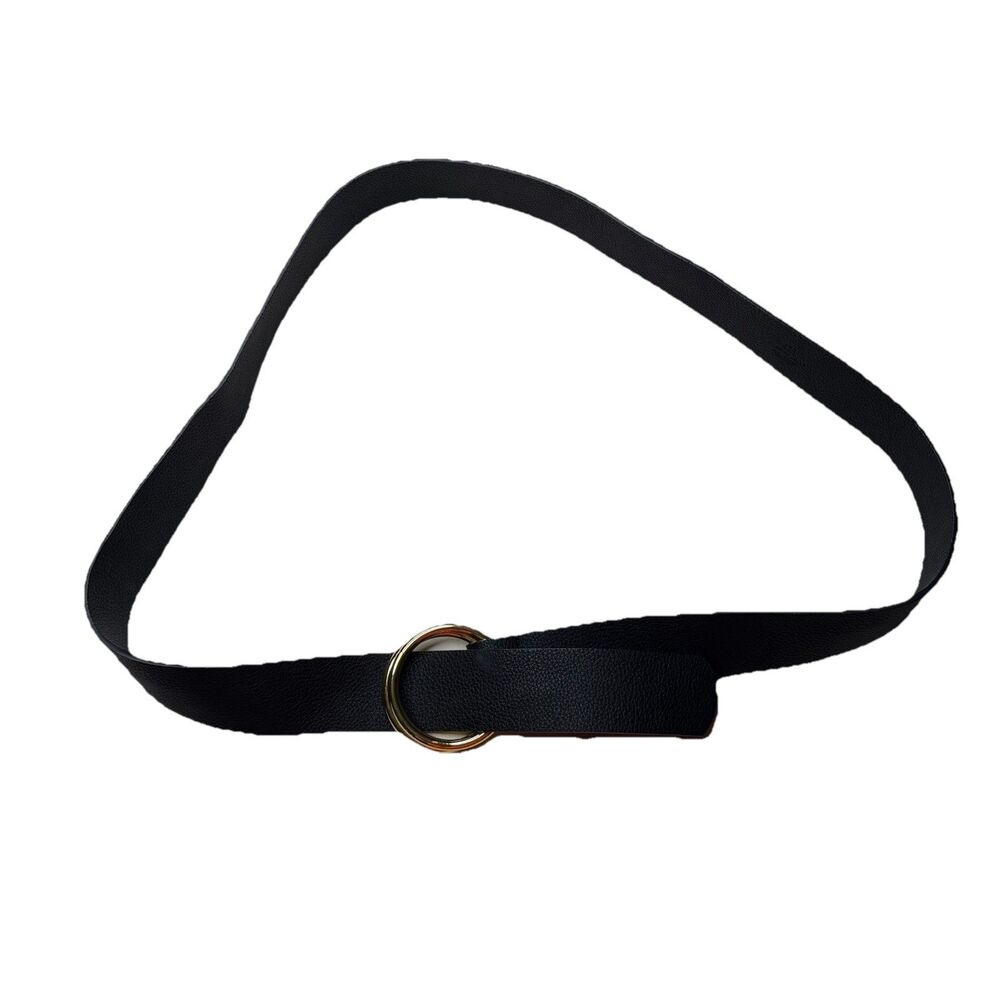 B-Low the Belt Camille Black Vegan Leather Wide Belt Size Large / XL womens